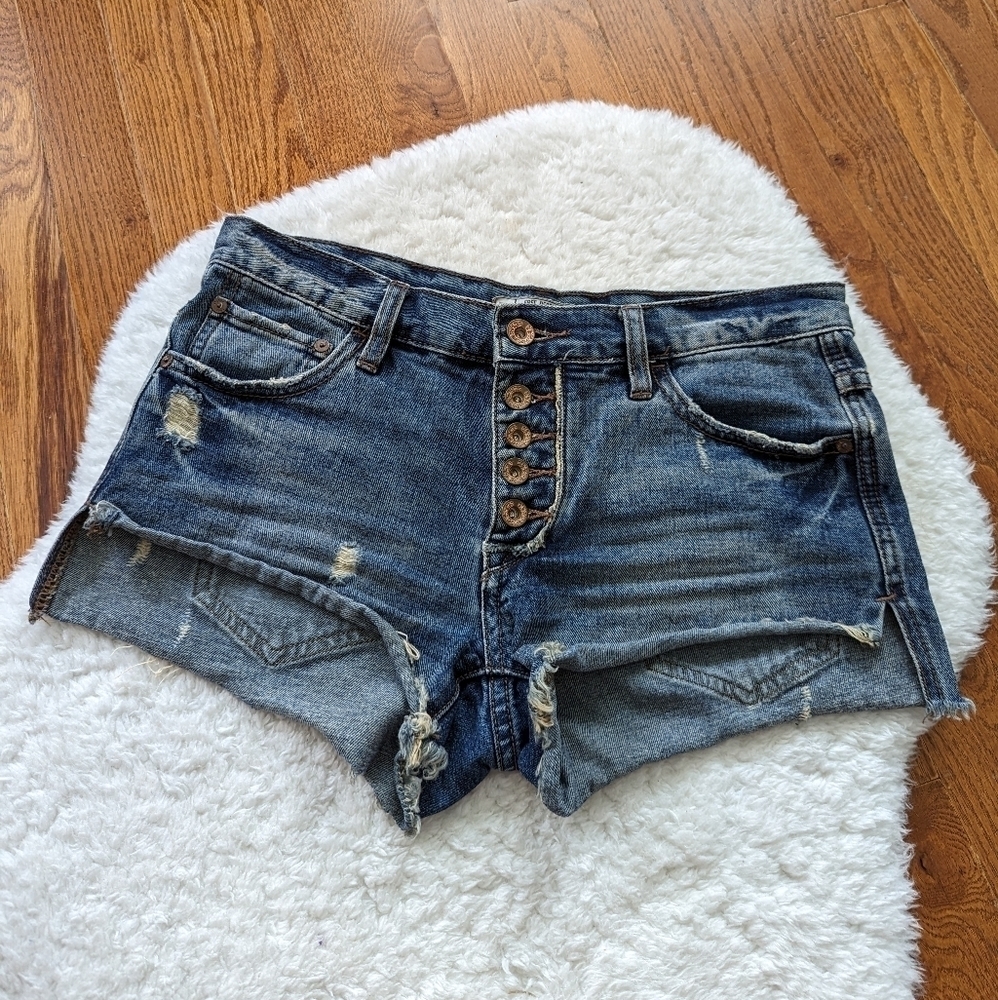 FREE People denim jean shorts 24